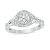 Thumbnail Image 1 of 0.23 CT. T.W. Composite Diamond Frame Twist Vintage-Style Engagement Ring in 10K White Gold