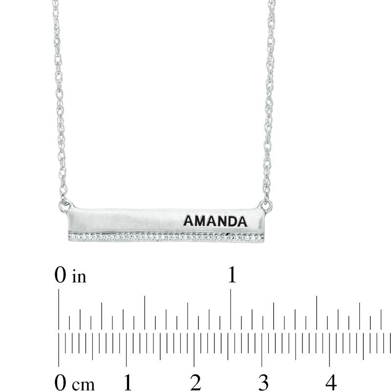 1/20 CT. T.W. Diamond Name Bar Necklace in Sterling Silver (1 Name)
