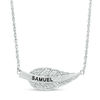 Thumbnail Image 0 of 1/15 CT. T.W. Diamond Sideways Leaf Necklace in Sterling Silver (1 Name)