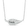 Thumbnail Image 1 of 1/15 CT. T.W. Diamond Sideways Leaf Necklace in Sterling Silver (1 Name)