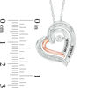 Thumbnail Image 2 of Unstoppable Love™ Couple's Diamond Accent Tilted Heart Pendant in Sterling Silver and 10K Rose Gold (2 Lines)