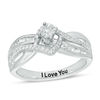 Thumbnail Image 1 of 1/4 CT. T.W. Diamond Bypass Crossover Promise Ring in 10K White or Yellow Gold (1 Line)