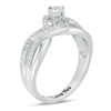 Thumbnail Image 2 of 1/4 CT. T.W. Diamond Bypass Crossover Promise Ring in 10K White or Yellow Gold (1 Line)