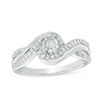 Thumbnail Image 0 of 0.23 CT. T.W. Diamond Swirl Bypass Promise Ring in Sterling Silver