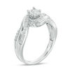 Thumbnail Image 1 of 0.23 CT. T.W. Diamond Swirl Bypass Promise Ring in Sterling Silver