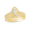 Thumbnail Image 0 of 0.50 CT. T.W. Diamond Marquise Frame Vintage-Style Three Piece Bridal Set in 10K Gold