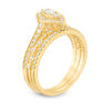 Thumbnail Image 2 of 0.50 CT. T.W. Diamond Marquise Frame Vintage-Style Three Piece Bridal Set in 10K Gold