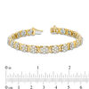 Thumbnail Image 3 of 3.95 CT. T.W. Composite Diamond Flower "X" Alternating Bracelet in 10K Gold