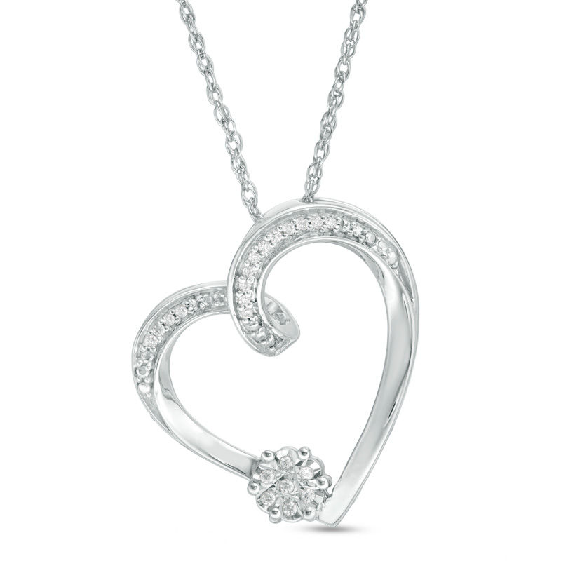 0.04 CT. T.W. Diamond Heart Pendant in Sterling Silver|Peoples Jewellers