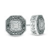 Thumbnail Image 0 of 0.04 CT. T.W. Enhanced Black and White Diamond Octagon Frame Stud Earrings in Sterling Silver