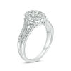 Thumbnail Image 2 of 0.45 CT. T.W. Composite Diamond Oval Frame Twist Vintage-Style Engagement Ring in 10K White Gold