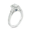 Thumbnail Image 1 of Vera Wang Love Collection 0.95 CT. T.W. Certified Oval Diamond Frame Engagement Ring in 14K White Gold (I/SI2)