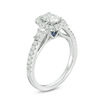 Thumbnail Image 2 of Vera Wang Love Collection 0.95 CT. T.W. Certified Oval Diamond Frame Engagement Ring in 14K White Gold (I/SI2)