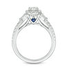 Thumbnail Image 2 of Vera Wang Love Collection 0.95 CT. T.W. Certified Oval Diamond Frame Engagement Ring in 14K White Gold (I/SI2)