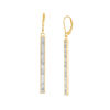 Glitter Enamel Striped Bar Drop Earrings in 14K Gold