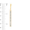 Glitter Enamel Striped Bar Drop Earrings in 14K Gold