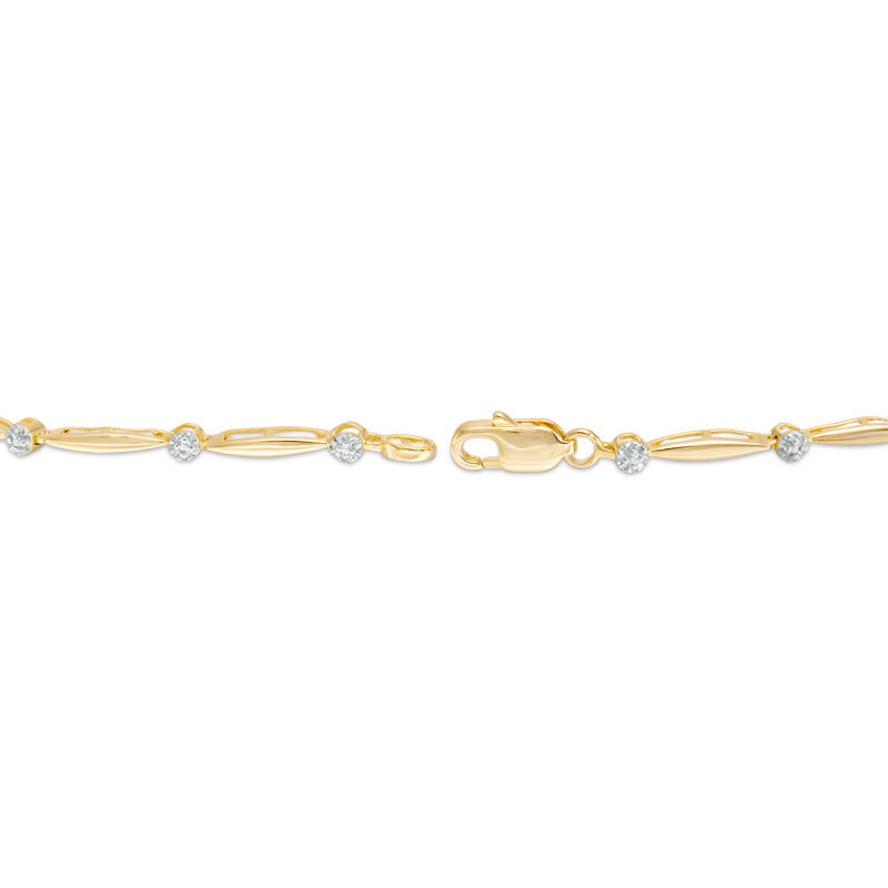 Oval Citrine and Diamond Accent Bracelet in Sterling Silver with 10K Gold Plate - 7.25"