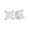 Thumbnail Image 1 of 1.00 CT. T.W. Certified Princess-Cut Diamond Solitaire Stud Earrings in 14K White Gold (J/I3)