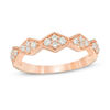 Thumbnail Image 0 of 0.25 CT. T.W. Diamond Zig-Zag Vintage-Style Anniversary Band in 10K Rose Gold