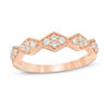 Thumbnail Image 1 of 0.25 CT. T.W. Diamond Zig-Zag Vintage-Style Anniversary Band in 10K Rose Gold