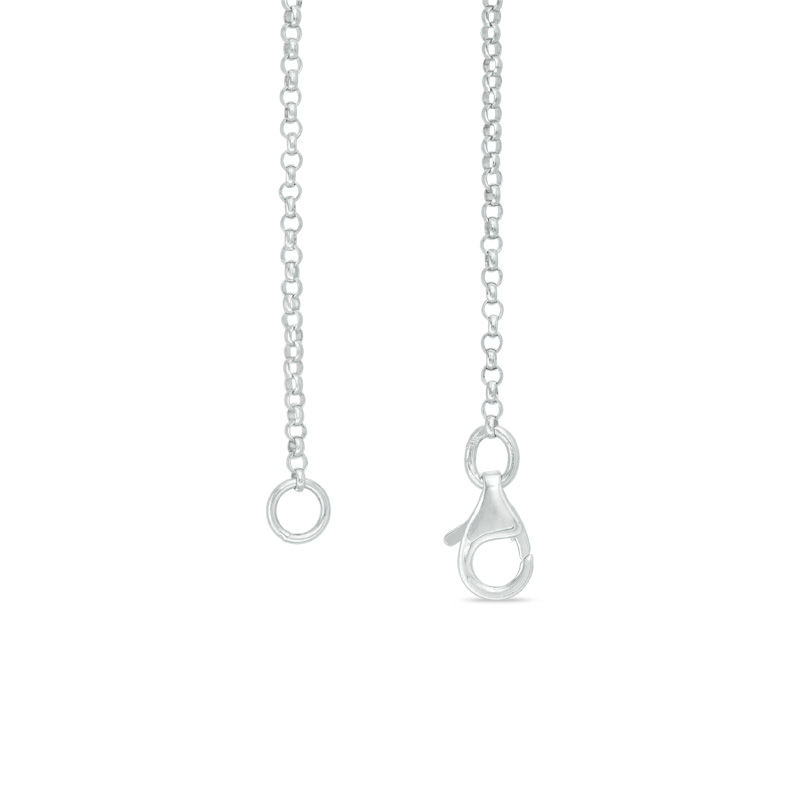 Main Image 2 of Marquise Lab-Created White Sapphire Frame Drop Necklace in Sterling Silver - 16"