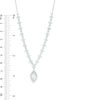 Marquise Lab-Created White Sapphire Frame Drop Necklace in Sterling Silver - 16"