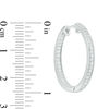 Thumbnail Image 2 of Lab-Created White Sapphire Vintage-Style Huggie Hoop Earrings in Sterling Silver