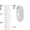Lab-Created White Sapphire Double Row Huggie Hoop Earrings in Sterling Silver