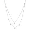 0.15 CT. T.W. Diamond Station Double Strand Necklace in Sterling Silver - 22"