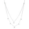 Thumbnail Image 0 of 0.15 CT. T.W. Diamond Station Double Strand Necklace in Sterling Silver - 22"