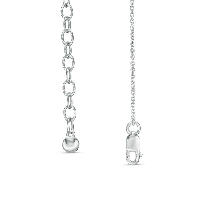 Main Image 2 of 0.15 CT. T.W. Diamond Station Double Strand Necklace in Sterling Silver - 22"