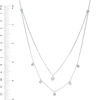 Thumbnail Image 2 of 0.15 CT. T.W. Diamond Station Double Strand Necklace in Sterling Silver - 22"