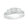 1.00 CT. T.W. Diamond Past Present Future® Engagement Ring in 10K White Gold