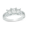 Thumbnail Image 0 of 0.95 CT. T.W. Princess-Cut Diamond Past Present Future® Engagement Ring in 10K White Gold
