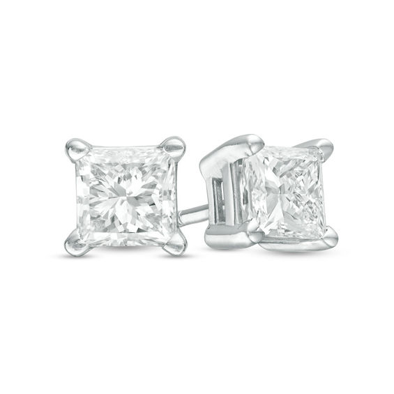 3.00 CT. T.W. Certified Princess Cut Diamond Solitaire Stud