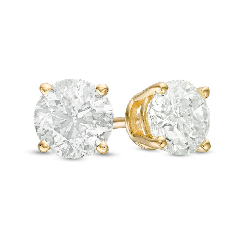 Main Image 1 of 0.30 CT. T.W. Diamond Solitaire Stud Earrings in 14K Gold