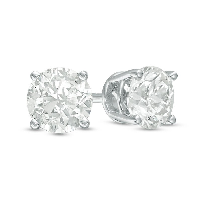 0.20 CT. T.W. Diamond Solitaire Stud Earrings in 14K White Gold