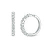 Thumbnail Image 0 of 0.16 CT. T.W. Diamond Twist Hoop Earrings in 10K White Gold
