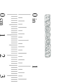 0.16 CT. T.W. Diamond Twist Hoop Earrings in 10K White Gold
