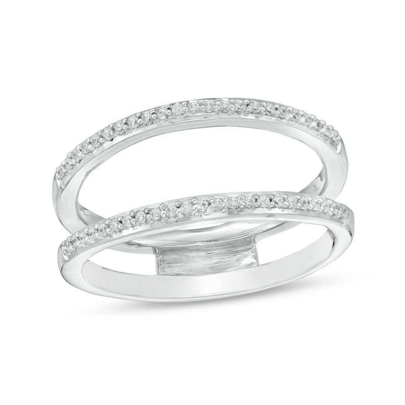 Main Image 3 of Convertibilities 0.20 CT. T.W. Diamond Crossover Three-in-One Ring in Sterling Silver and 10K Rose Gold