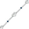 Thumbnail Image 0 of The Kindred Heart from Vera Wang Love Collection Blue Sapphire and 0.29 CT. T.W. Diamond Bracelet in Sterling Silver