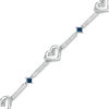 The Kindred Heart from Vera Wang Love Collection Blue Sapphire and 0.29 CT. T.W. Diamond Bracelet in Sterling Silver