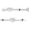 Thumbnail Image 1 of The Kindred Heart from Vera Wang Love Collection Blue Sapphire and 0.29 CT. T.W. Diamond Bracelet in Sterling Silver