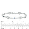 Thumbnail Image 2 of The Kindred Heart from Vera Wang Love Collection Blue Sapphire and 0.29 CT. T.W. Diamond Bracelet in Sterling Silver