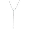 Thumbnail Image 2 of Vera Wang Love Collection Blue Sapphire and 0.07 CT. T.W. Diamond Alternating Bar Necklace in Sterling Silver - 19"