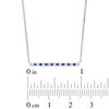Thumbnail Image 3 of Vera Wang Love Collection Blue Sapphire and 0.07 CT. T.W. Diamond Alternating Bar Necklace in Sterling Silver - 19"