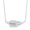 Thumbnail Image 1 of 1/15 CT. T.W. Diamond Sideways Leaf Necklace in Sterling Silver (1 Name)