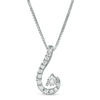 Thumbnail Image 3 of Convertibilities 0.16 CT. T.W. Diamond Double Swirl Drop Three-in-One Pendant in Sterling Silver and 10K Rose Gold