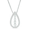 Thumbnail Image 1 of Convertibilities 0.50 CT. T.W. Diamond Five Stone Teardrop Three-in-One Pendant in 10K White Gold