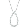Thumbnail Image 2 of Convertibilities 0.50 CT. T.W. Diamond Five Stone Teardrop Three-in-One Pendant in 10K White Gold